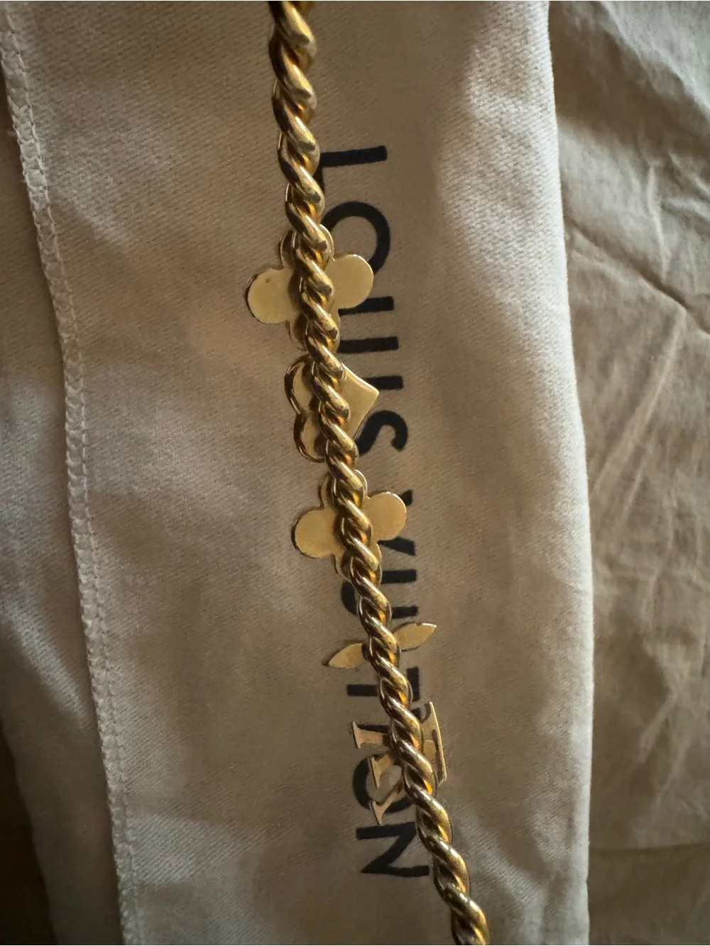 Louis Vuitton Gold-Tone Headband with Red Flower and Mint Heart Charms